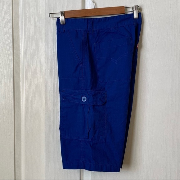 Levi's Boys Blue Ripstop Long Cargo Shorts Relaxed Fit Size 20 Regular - Picture 3 of 8
